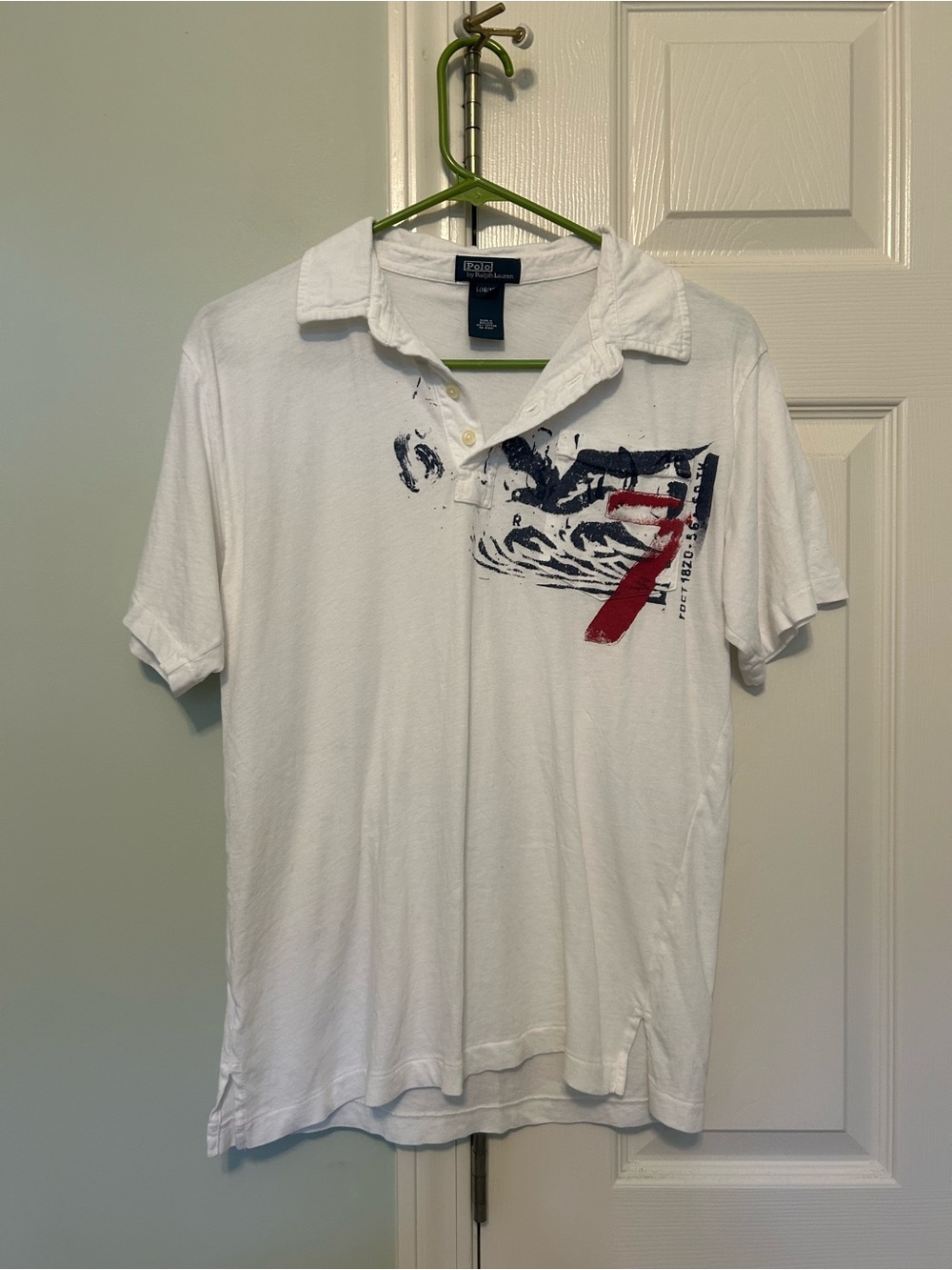 Polo by Ralph Lauren White Graphic Polo Shirt